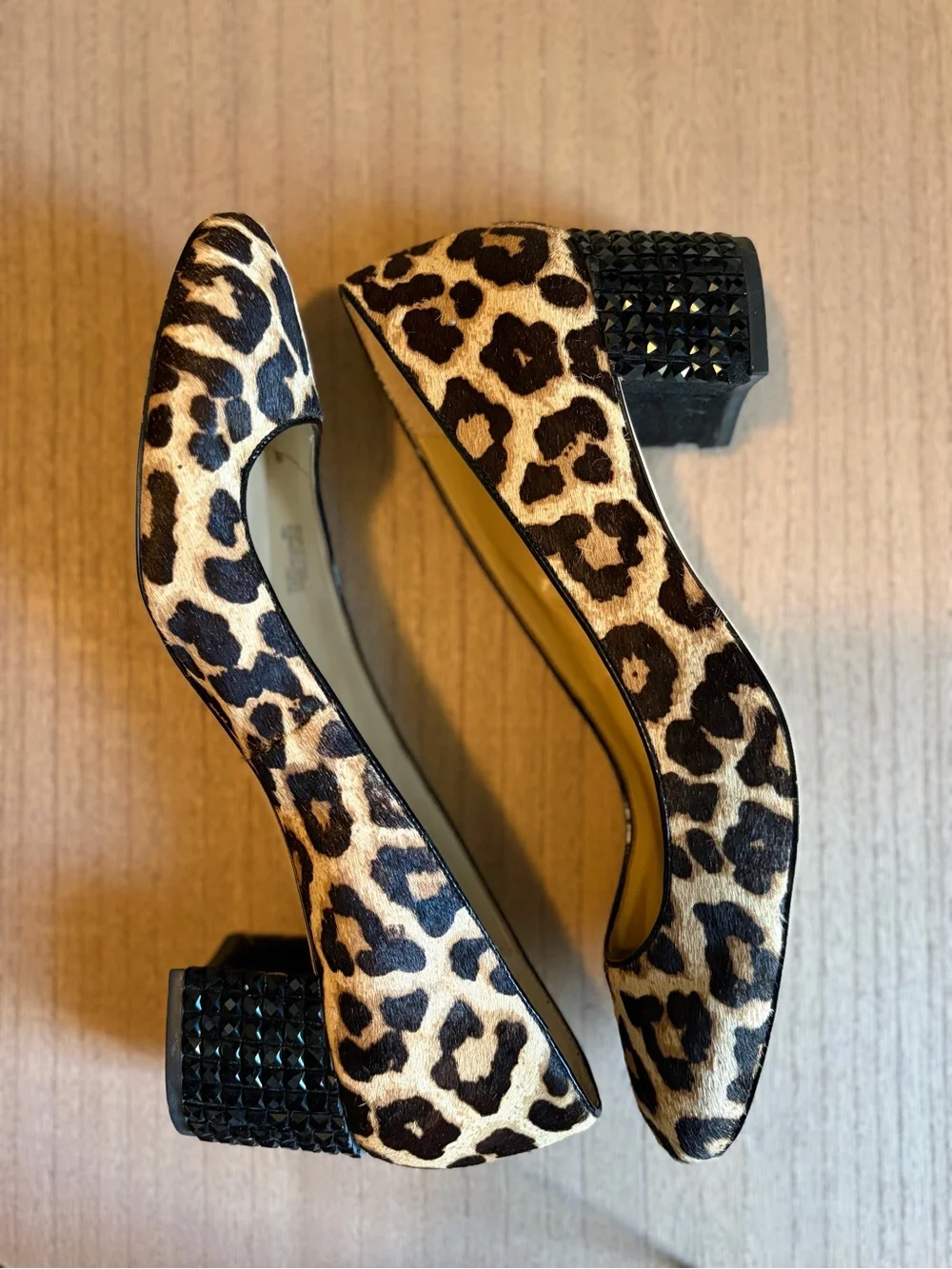 Michael Kors Arabella Leopard Haircalf Block Heel Pumps. Size 10